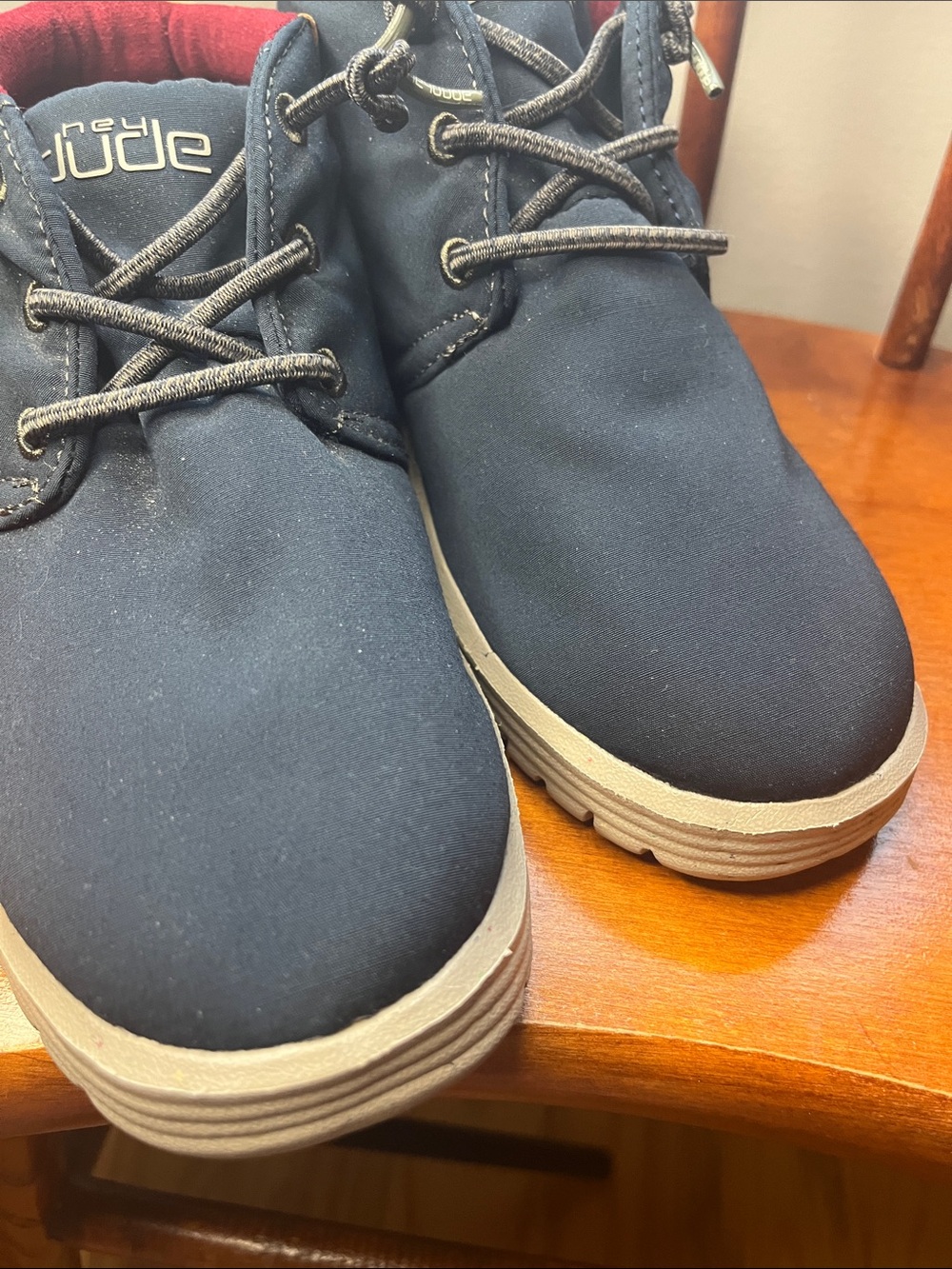 Hey Dude Spencer Youth Eco Boots Navy US Y2 L3 Lightweight Recycled PET Nylon - Picture 8 of 11